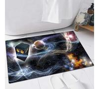 FSDGY Tapis de Bain,Tapis Salle de Bain Moelleux en Microfibre,Tapis de Douche Absorbant Lavable en Machine,Doctor Who Tardis dans Fond d'écran Starry Fantasy,60x90 cm
