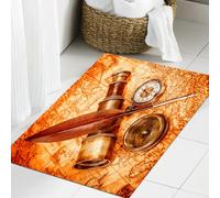 FSDGY Tapis de Bain,Tapis Salle de Bain Moelleux en Microfibre,Tapis de Douche Absorbant Lavable en Machine,Une loupe Vintage se Trouve sur Une Ancienne Carte du Monde Image de Stock,60x90 cm