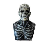FSF.SDVC Masque intégral en latex pour adultes avec tête de mort exposée et tête de mort mobile pour cosplay, accessoires de fête (noir)