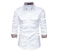 FSFA Chemise Hommes élégante avec col Classique Slim à Manches Longues Business Formal Shirts Boutonnées DéContractée Chemise