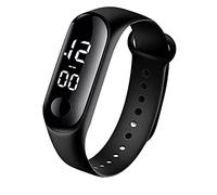 FSFA Mode Digital LED Homme Femme Smartwatch Sports Watch Bracelet Unisexe Silicone Bande Montres-Bracelets Montre électronique étudiante à écran Tactile (Noir, One Size)