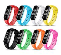 FSFA Mode Digital LED Homme Femme Smartwatch Sports Watch Bracelet Unisexe Silicone Bande Montres-Bracelets Montre électronique étudiante à écran Tactile (A-Bleu, One Size)