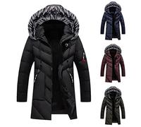 FSFA Parka Homme Hiver Mi-Longue Doudoune pour Homme Avec Fourrure Chaude Manteau à Capuche Avec poches Coupe-Vent Doudoune Homme capuche fourrure d'Extérieur Doudoune