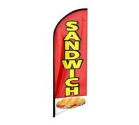 FSFLAG Bannière de drapeau Swooper publicitaire Sandwich - 2,4 m/3,7 m - Bannière publicitaire en plumes pour sandwichs (uniquement drapeau) (3,7 m)