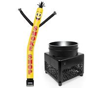 Fsflag Boutique de fumée gonflable de 1,8 m avec souffleur (14 cm de diamètre) et lumières LED intégrées - Une poupée amusante qui agite et danse adaptée à la publicité commerciale