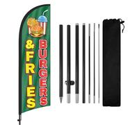 FSFLAG Drapeau à plumes avec kit de mât et piquet de sol, 2,7 m, drapeau sans vent, pour publicité extérieure