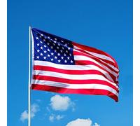 FSFLAG Drapeau américain de 2,4 x 3,7 m, drapeau des États-Unis en polyester renforcé 400D avec deux œillets en laiton, drapeaux américains d'extérieur purement fabriqués à la main, résistant à la
