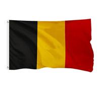 FSFLAG Drapeau belge pour extérieur, 1,2 x 1,8 m, drapeau national de la Belgique fabriqué en polyester renforcé 400D avec 2 œillets en laiton, résistant à la décoloration et robuste pour une