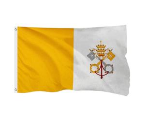 FSFLAG Drapeau de la Cité du Vatican pour l'extérieur - 1,2 x 1,8 m - Drapeau national du Vatican en polyester renforcé 400D avec 2 œillets en laiton, résistant à la décoloration et robuste pour une