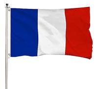 FSFLAG Drapeau de la France pour l'extérieur - 1,2 x 1,8 m - Drapeau national français en polyester renforcé 400D avec 2 œillets en laiton, résistant à la décoloration et robuste pour une utilisation