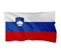 FSFLAG Drapeau de la Slovénie en polyester renforcé 400D avec 2 œillets en laiton, résistant à la décoloration et robuste pour une utilisation en extérieur, purement fabriqué à la main