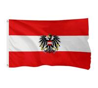 FSFLAG Drapeau de l'Autriche pour l'extérieur - Drapeau national de l'Autriche en polyester renforcé 400D avec 2 œillets en laiton, résistant à la décoloration et robuste pour une utilisation en