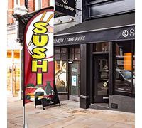 FSFLAG Drapeau de sushi Swooper, bannière publicitaire à sushis pour entreprises et vitrines de 2,4 m (drapeau uniquement)