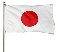 FSFLAG Drapeau du Japon pour extérieur - Polyester renforcé 400D, résistant à la décoloration et couleurs vives, double couture, 2 œillets en laiton pour vent fort, bannière nationale japonaise, 3 x