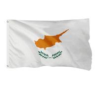FSFLAG Drapeau national chypriote de 1,8 x 3 m en polyester renforcé 400D avec 2 œillets en laiton, résistant à la décoloration et robuste, pour une utilisation en extérieur, purement fabriqué à la