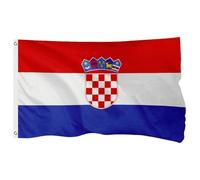 FSFLAG Drapeau national de la Croatie en polyester renforcé 400D avec 2 œillets en laiton, résistant à la décoloration et robuste pour une utilisation en extérieur, 1,5 x 2,4 m, entièrement fabriqué à