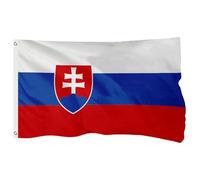 FSFLAG Drapeau national de la Slovaquie en polyester renforcé 400D avec 2 œillets en laiton, résistant à la décoloration et robuste, pour une utilisation en extérieur, 0,6 x 1,2 m