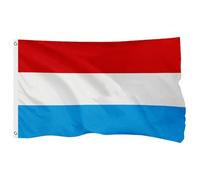 FSFLAG Drapeau national du Luxembourg en polyester renforcé 400D avec 2 œillets en laiton, résistant à la décoloration et robuste, pour une utilisation en extérieur, 1,5 x 2,4 m, entièrement fabriqué