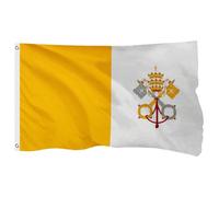 FSFLAG Drapeau national du Vatican en polyester renforcé 400D avec 2 œillets en laiton, résistant à la décoloration et robuste, pour une utilisation en extérieur, 1,5 x 2,4 m, entièrement fabriqué à