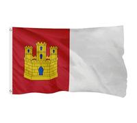 FSFLAG Drapeau national espagnol Castille-La Mancha pour l'extérieur fabriqué à la main en polyester renforcé 400D avec 2 œillets en laiton, résistant à la décoloration et robuste pour une utilisation