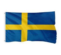 FSFLAG Drapeau suédois pour l'extérieur, 1,2 x 1,8 m, fabriqué en polyester renforcé 400D avec 2 œillets en laiton, résistant à la décoloration et robuste pour une utilisation en extérieur