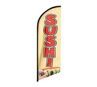 FSFLAG Drapeau Sushi Swooper, bannière publicitaire pour sushis, 2,4 m, bannière pour entreprises et vitrines (drapeau uniquement)