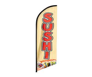FSFLAG Drapeau Sushi Swooper, bannière publicitaire pour sushis, 2,4 m, bannière pour entreprises et vitrines (drapeau uniquement)