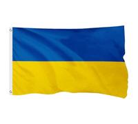 FSFLAG Drapeau ukrainien pour l'extérieur - 1,8 x 3 m - Drapeau national de l'Ukraine en polyester renforcé 400D avec 2 œillets en laiton, résistant à la décoloration et robuste, pour une utilisation