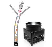 FSFLAG Lapin de Pâques gonflable de 1,8 m avec souffleur (14 cm de diamètre) et lumières LED intégrées - Poupée amusante agitant et dansante pour publicité commerciale