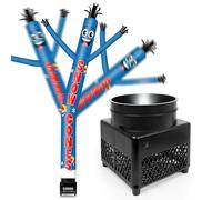 FSFLAG Poupée cylindrique gonflable en forme de boule de neige de 1,8 m avec souffleur résistant aux intempéries (14 cm de diamètre) et lumières LED intégrées - Guy dansant Wacky Wacky pour la