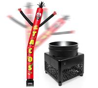 FSFLAG Poupée de smoking mexicaine gonflable de 1,8 m avec souffleur (14 cm de diamètre) et lumières LED intégrées - Poupée amusante agitant et dansante pour publicité commerciale