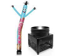 Fsflag Poupée gonflable bleue de 1,8 m avec souffleur (14 cm de diamètre) et lumières LED intégrées - Une poupée amusante qui agite et danse adaptée à la publicité commerciale