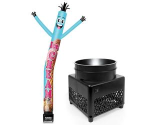 Fsflag Poupée gonflable bleue de 1,8 m avec souffleur (14 cm de diamètre) et lumières LED intégrées - Une poupée amusante qui agite et danse adaptée à la publicité commerciale