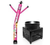 Fsflag Poupée gonflable rose de 1,8 m avec souffleur (14 cm de diamètre) et lumières LED intégrées - Une poupée amusante qui agite et danse adaptée à la publicité commerciale.