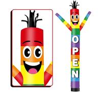 FSFLAG Tube gonflable de 3 m de haut pour homme - Danseur d'air farfelu ouvert arc-en-ciel Wacky Wave Dancer (diamètre 30,5 cm) pour décoration extérieure, publicité, événements commerciaux (souffleur