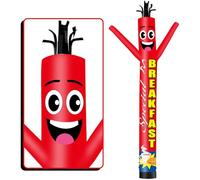 FSFLAG Tube gonflable spécial petit déjeuner 45,7 cm de diamètre : insolite, ondulée, convient pour la décoration extérieure, la publicité et la promotion commerciale (sèche-cheveux non inclus)