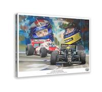 fsgfod Poster Alain Prost & Ayrton Senna sur toile - Décoration murale pour salon, chambre à coucher - 20 x 30 cm