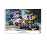 fsgfod Poster sur toile Alain Prost & Ayrton Senna - Décoration pour chambre à coucher, bureau, chambre - Cadeau - 30 x 45 cm