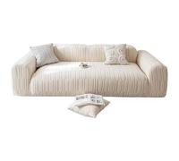 FSHFjje Housse de canapé d'hôtel Blanche - Housse Extensible Extra Longue de 235 à 300 cm, Couverture complète - Lavable en Machine, décoration bohème,Blanc,4 Seater