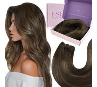 Fshine Balayage Cheveux Extension Sew In 55 Cm Remy Hair Tissage 100 G Marron Foncé Fondu Brun Cendré Surbrillance Avec Brun Foncé Weave In Weft Hair Look Naturel Pour Influenceuses Couleur 2 8 2