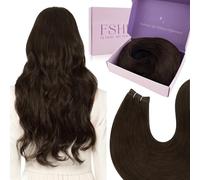 Fshine Bundle Extension Tissage Cheveux 55 cm Marron Foncé Cheveux Humain 100 Gram Sew in Human Hair Remy Extensions de Checeux Weaving Weave in Weft Hair Look naturel Pour Influenceuses Couleur 2 8 2