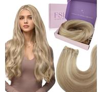 Fshine Bundles Cheveux Naturels Humains Remy Hair Extension 55 Cm Blond Doré Surbrillance Avec Blond Clair Cheveux Sew In Weft Extensions 100 G Look Naturel Pour Influenceuses Couleur 16P22