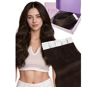 Fshine Extension Adhesive Cheveux Naturel 50 g 35 cm Brun Fonce, Mariages