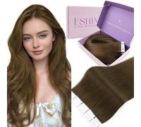 Fshine Extension Cheveux Naturel Adhesif 30cm 30g 20pcs Châtain Moyen Invisibles Extension Adhesive Cheveux Naturel Tape In Human Hair Lisse Raides Pour Femmes Filles Adolescentes Couleur 4