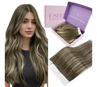 Fshine Extension Cheveux Naturel Adhesif 30Cm 30G Châtain Foncé Châtain Moyen Blond Clair Mèches 20Pcs Seamless Extension Adhesive Cheveux Naturel Invisible Pour Femmes Filles Fête Couleur 3 8 22