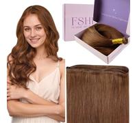 Fshine Extension Génie Tissage Cheveux Humains Rouge Marron Tissage Vrai Humain 45cm 50g Vrais Extension De Cheveux Double Weft No Tangle Hair Cheveux Humains Remy, Couleur 330