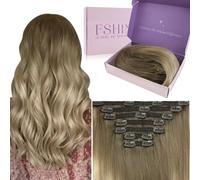 Fshine Extensions De Cheveux a Clips Balayage Brun a Blond 120 G 55 Cm 7 Pcs Extension Cheveux Naturel Clip Blond Invisibles Femmes Evenements Mode Pour Influenceuses Couleur 8 60 18
