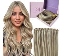 Fshine Génie Tissage 50cm 60g Extensions Cheveux Naturel Châtain Clair Rehaussé Et Blond Platine Génie Tissage Extensions Cheveux Humains Couleur 8P60