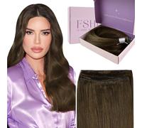 Fshine Génie Tissage Naturel Cheveux Humain Lisse Brun Moyen Extension Tissage Cheveux Humains Naturels 45Cm 50G Double Weft Invisible Remy Human Hair Pour Femmes Dames Filles Couleur 4