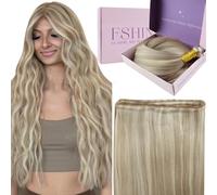 Fshine Génie Tissage Naturel Extension Blond Cendré Avec 613 Blond Décoloré 45Cm 60G Extension Génie Tissage Cheveux Humain Rajout Remy Human Hair Bundles Couleur 18P613